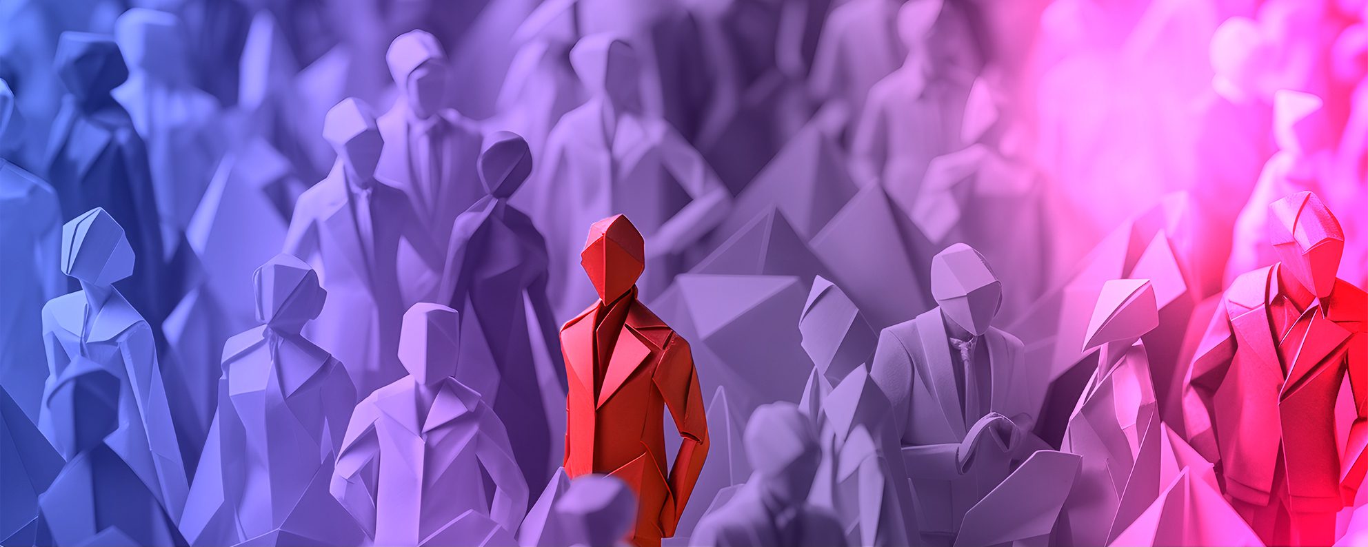 blog header image of abstract AI generated person in crowd